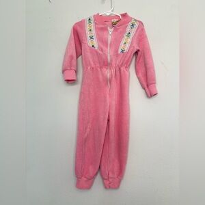 TEDDY BEARS AUTHENTIC VINTAGE FLEECE LACE ZIP UP TODDLER JUMPER SZ 3